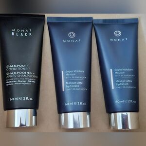 Monat Black Shampoo + Conditioner + Super Moisture Masque With Rejuvenique